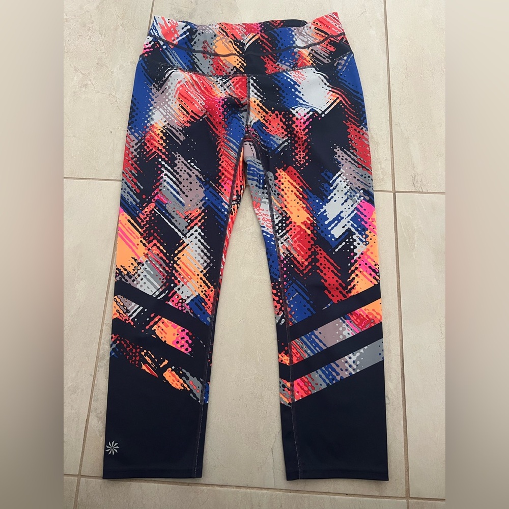 Athleta Women's Lava Sonar Printed Multicolored High Waist Leggings Size M